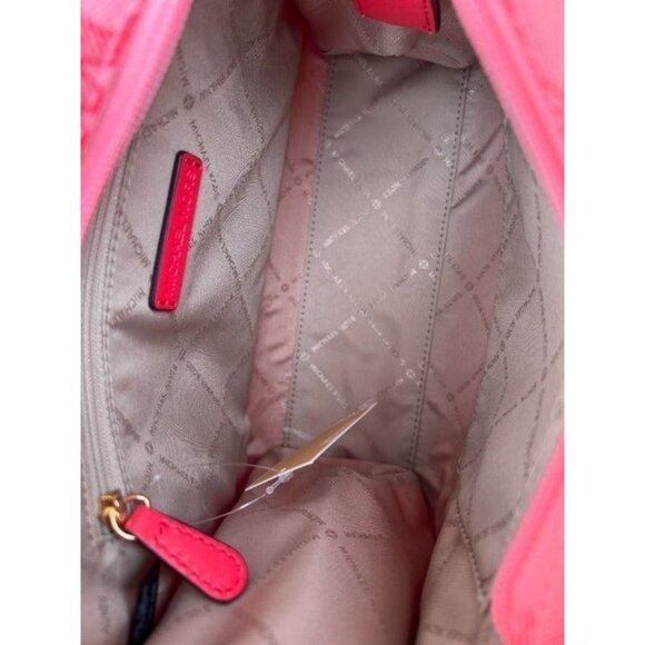 Michael Kors tote mirella small shopper top zip handbag crossbody bag Grapefruit - Picture 8 of 12